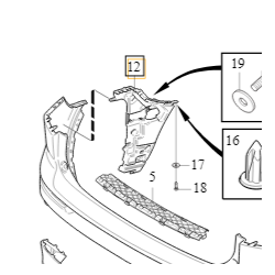 VOLVO XC60 II slizg zderzaka tyl prawy OE