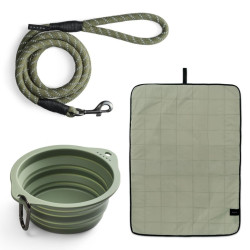 VOLVO smycz odblaskowa 180cm miska turystyczna 800ml mata zestaw prezent OE