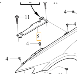 VOLVO S60 III V60 II wspornik mocowanie blotnika prawy przod OE