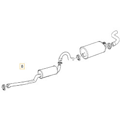 VOLVO 740 760 940 960 zestaw uklad wydechowy tlumik srodkowy koncowy D24 OE