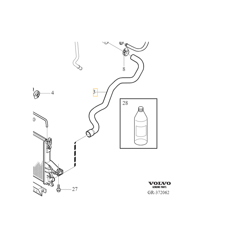 VOLVO XC90 I przewod chlodzacy rura ukladu chlodzenia 2.4D OE
