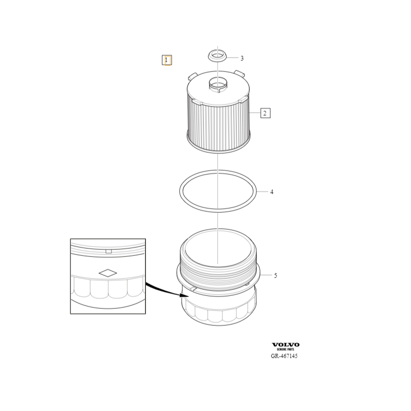 VOLVO S60 S90 XC40 XC60 XC90 II obudowa nakretka filtra oleju 2.0T OE