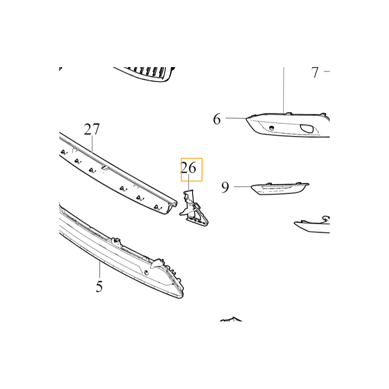 VOLVO V90CC lewa kierownica prowadnica powietrza kratki zderzak przod OE
