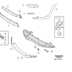 VOLVO V90CC plyta oslona pod zderzak chlodnice przod OE