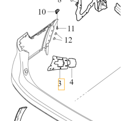 VOLVO V90 V90CC wspornik prawy modulu BLIS zderzak tyl OE