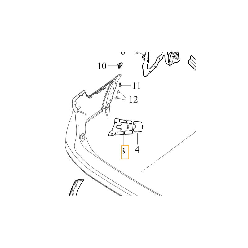 VOLVO V90 V90CC wspornik prawy modulu BLIS zderzak tyl OE