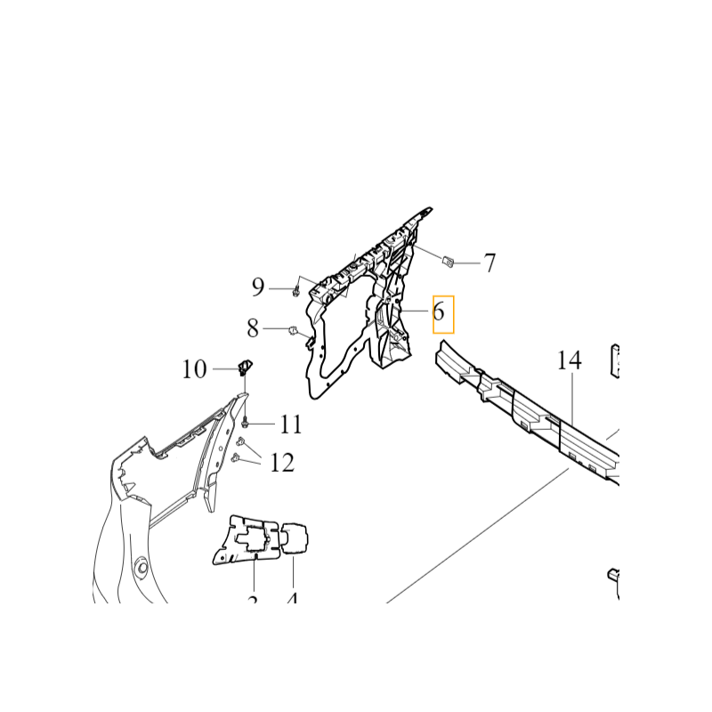 VOLVO V90 V90CC lewy slizg mocowanie wspornik zderzaka tyl OE