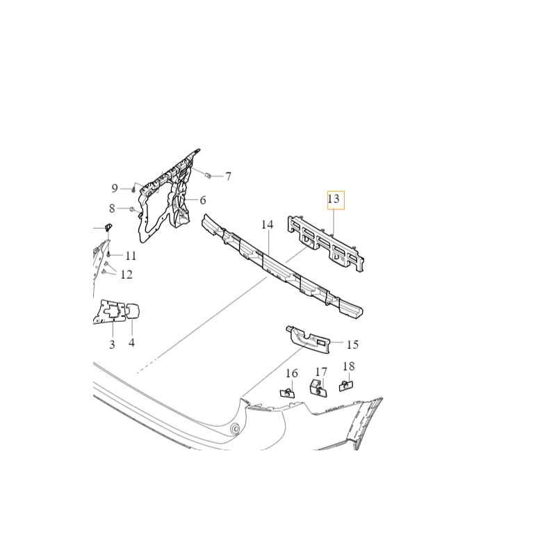 VOLVO V90 V90CC USA absorber slizg mocowanie wspornik zderzaka tyl OE