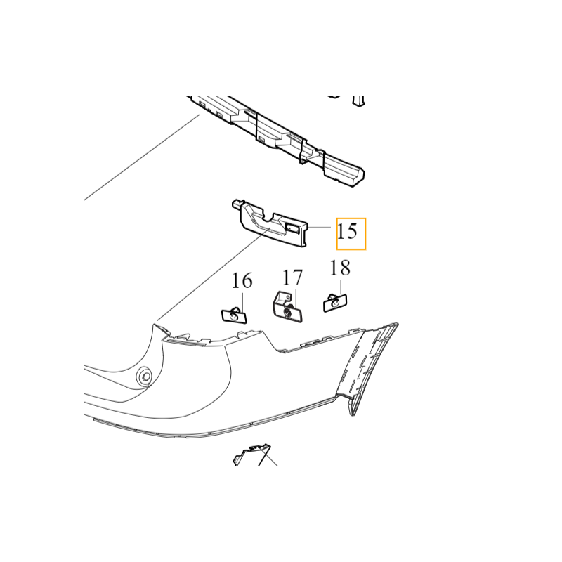 VOLVO S90 S90L V90 V90CC lewy slizg mocowanie wspornik zderzaka tyl OE