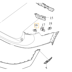 VOLVO V90CC lewy srodkowy wspornik koszyk czujnika zderzak tyl OE