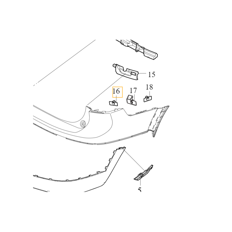 VOLVO V90CC prawy srodkowy wspornik koszyk czujnika zderzak tyl OE