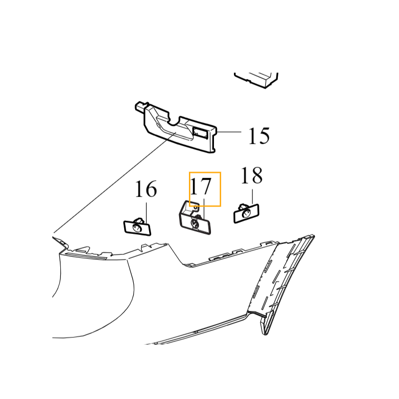VOLVO V90CC prawy zewnetrzny wspornik koszyk czujnika zderzak tyl OE