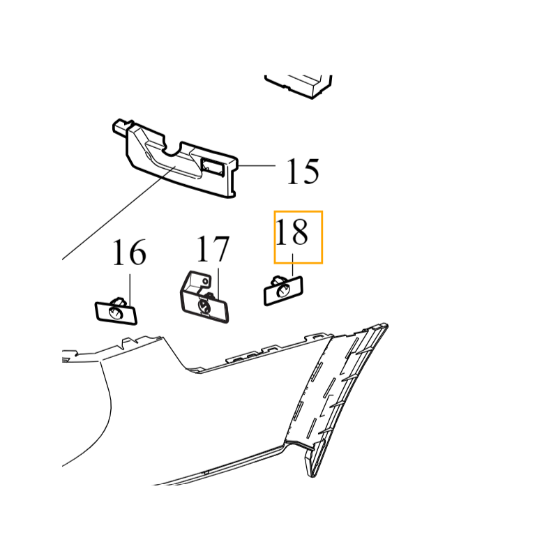 VOLVO V90CC lewy zewnetrzny wspornik koszyk czujnika asysta zderzak tyl OE