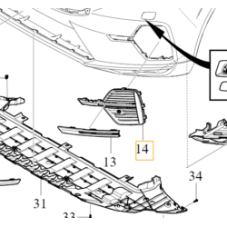 VOLVO XC60 II lewa atrapa kratka zaslepka zderzaka przod OE