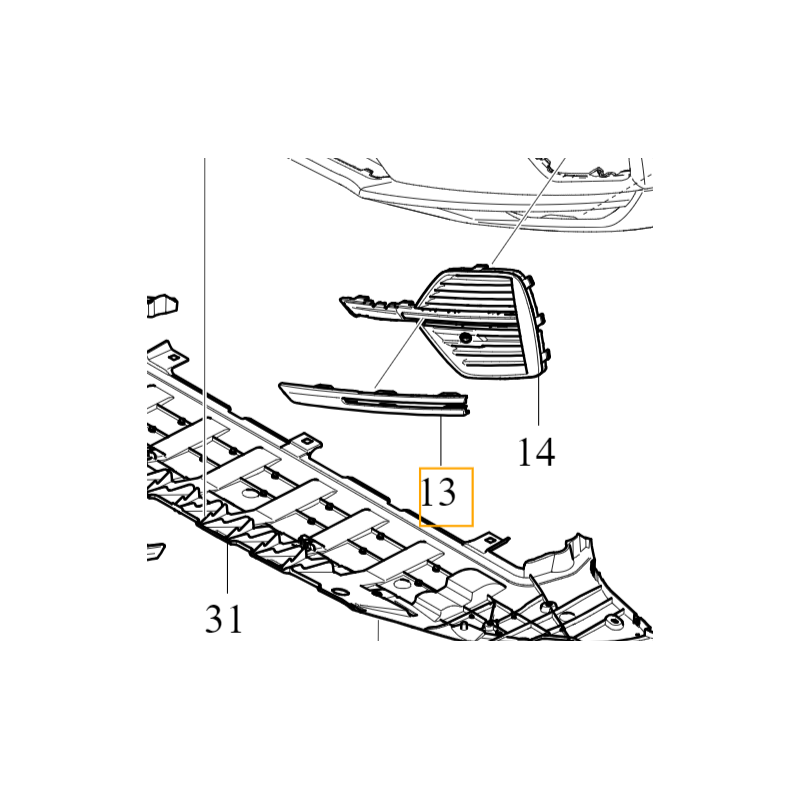 VOLVO XC60 II listwa lewy chrom kratki zderzaka przod OE