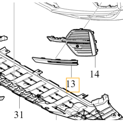 VOLVO XC60 II listwa prawy chrom kratki zderzaka przod OE