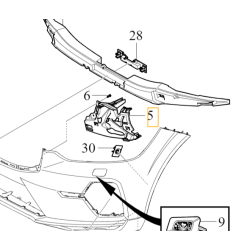 VOLVO XC60 II lewy slizg mocowanie wspornik zderzaka przod OE