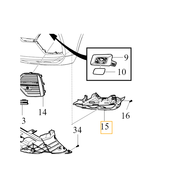 VOLVO XC60 II lewe mocowanie wspornik halogenu OE
