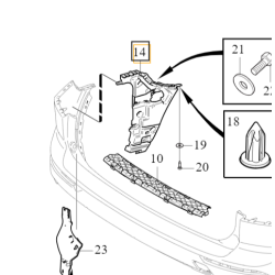 VOLVO XC60 II prawy slizg mocowanie wspornik zderzaka tyl OE