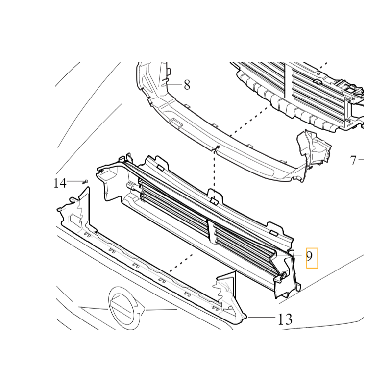 VOLVO XC60 II dolna zaluzja aktywna prowadnica powietrza wspornik OE
