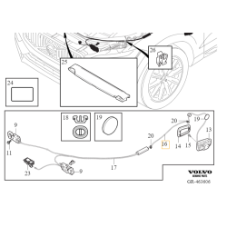 VOLVO XC60 XC90 II wewnetrzna linka otwierania maski pokrywy silnika OE