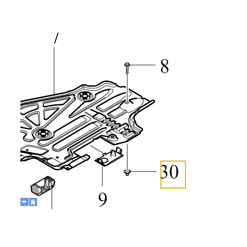 VOLVO oryginalna spinka klips oslony OE 30776037