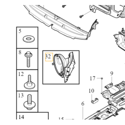 VOLVO S60 III V60 II wlot chlodnicy kierownica prowadnica powietrza OE