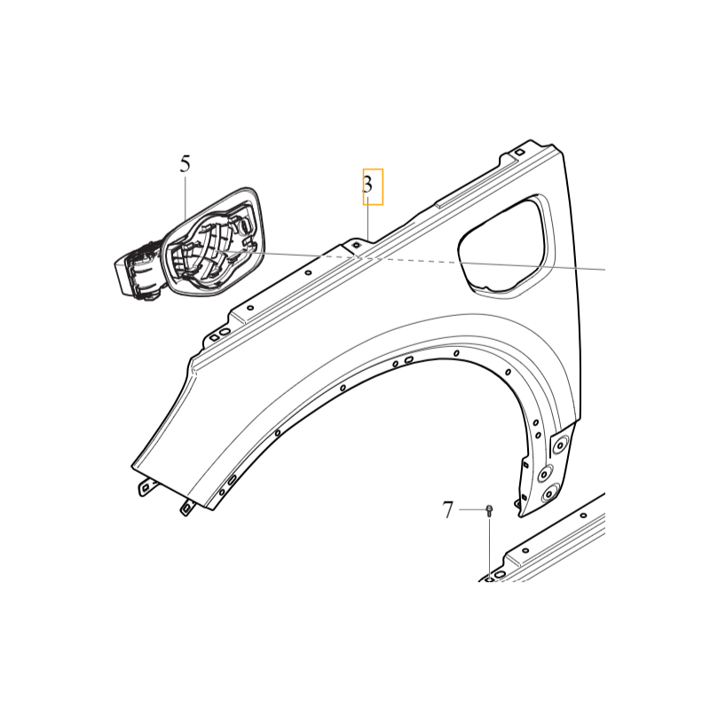 VOLVO C40 XC40 Plug-In oryginalny blotnik lewy przod nowy gniazdo OE