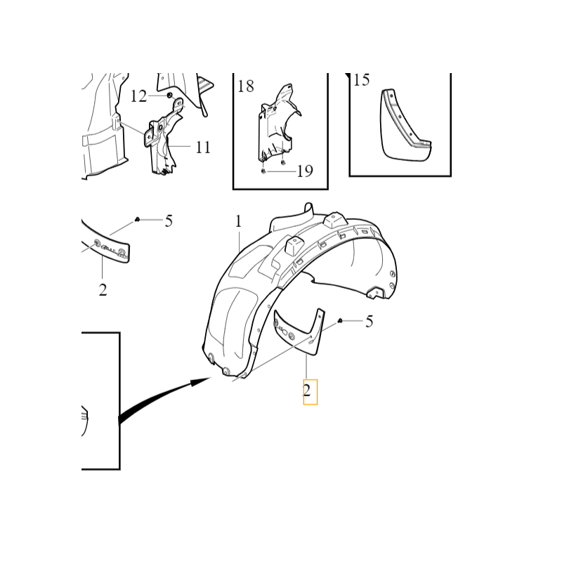 VOLVO C40 XC40 EV chlapacz przednie lewe nadkole OE 32262068