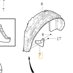 VOLVO C40 XC40 EV chlapacz prawe tylne nadkole OE