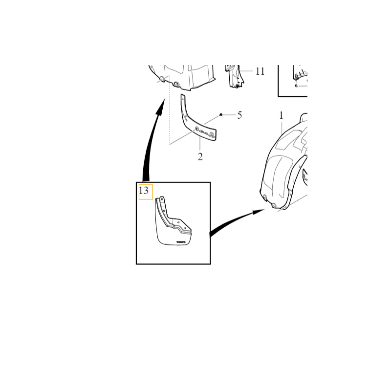 VOLVO C40 XC40 EV chlapacze przednie komplet przod OE