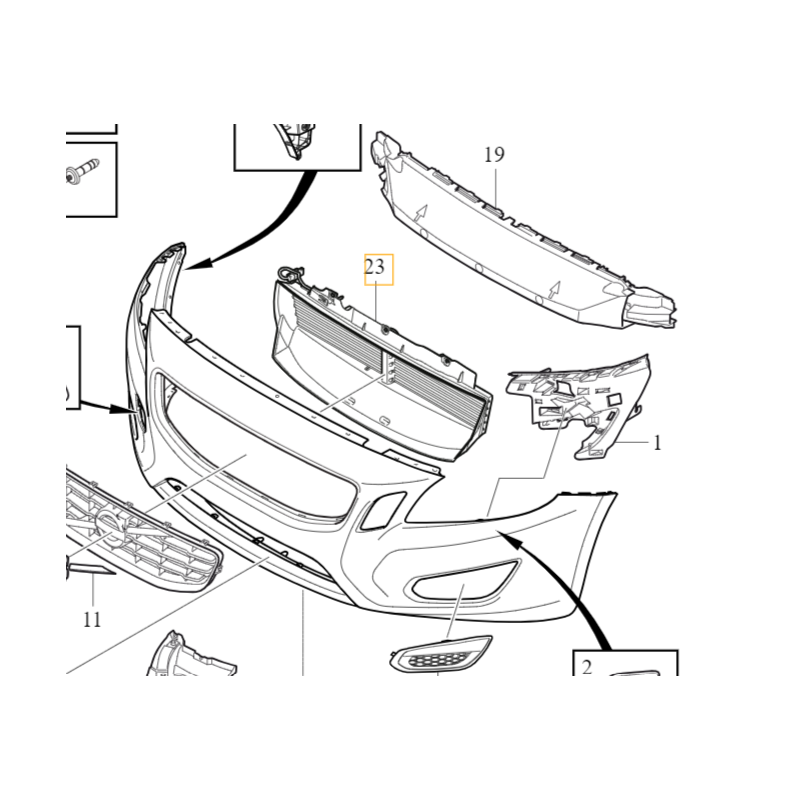 VOLVO S60 II V60 prowadnica kierownica powietrza aktywna zaluzja przod OE