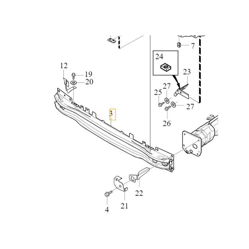 VOLVO S60 II S60CC V60 V60CC belka wzmocnienie zderzaka przod OE