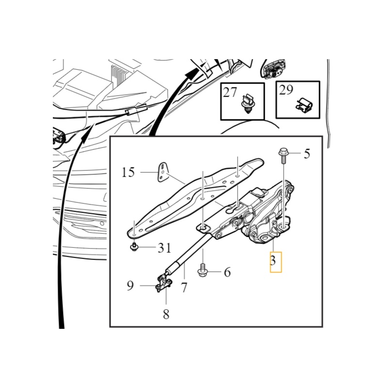 VOLVO S60 III V60 V60CC II prawy zawias maski oryginal nowy OE
