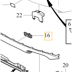 VOLVO XC90 II prawy wewnetrzny wspornik koszyk czujnika zderzak tyl OE