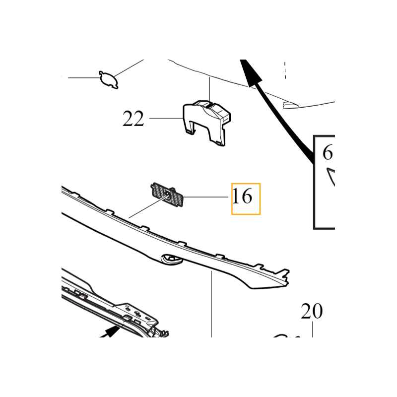 VOLVO XC90 II prawy wewnetrzny wspornik koszyk czujnika zderzak tyl OE