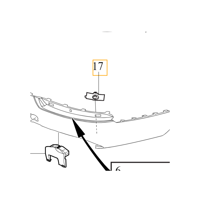 VOLVO XC90 II prawy zewnetrzny wspornik koszyk czujnika zderzak tyl OE