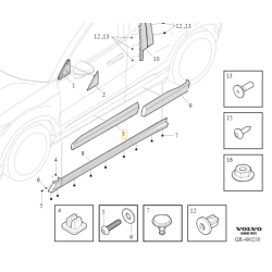 VOLVO EX30 listwa ozdobna nakladka drzwi prawy przod czarna OE