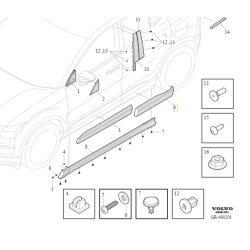 VOLVO EX30 listwa ozdobna nakladka drzwi prawy tyl czarna OE