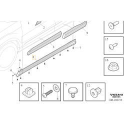 VOLVO EX30 listwa progowa lewa nakladka prog czarna OE