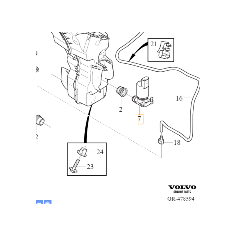 VOLVO S60 V60 V60CC XC60 II pompka spryskiwaczy reflektorow OE 32342043