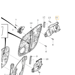 VOLVO S60 V60 V60CC II wspornik zamka klamki drzwi prawy tyl OE 31462723