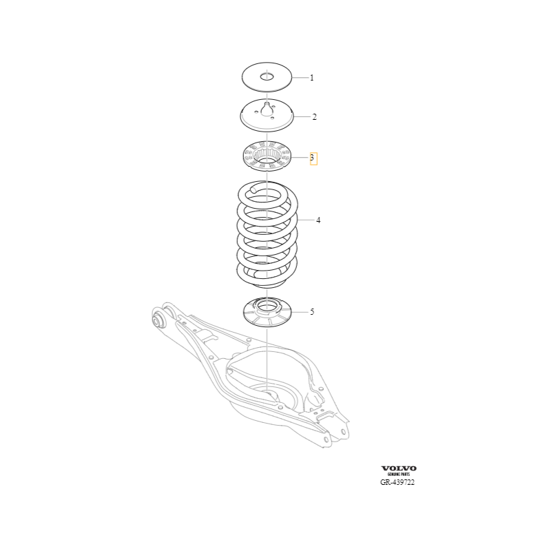 VOLVO C40 EX40 XC40 podkladka gorna guma mocowania sprezyny tyl OE 31451675