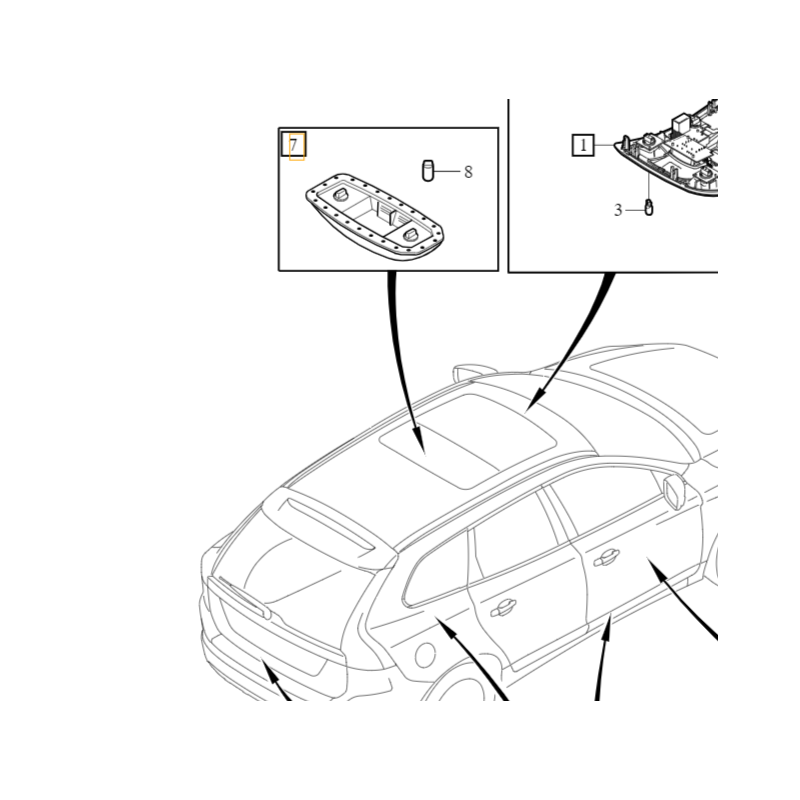 VOLVO S80L XC60 I lampka oswietlenie wnetrza tyl bezowa OE 39852748