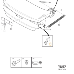 VOLVO S60 III dolny odboj klapy bagaznika OE 31479736