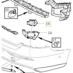 VOLVO S60 III prawa pokrywa modulu BLIS zderzak tyl OE 32227724