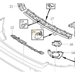 VOLVO S60 III wspornik mocowanie slizgu zderzaka tyl OE 31663882