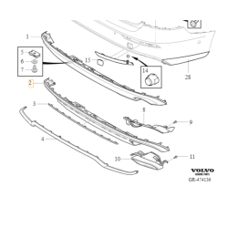 VOLVO S60 III V60 II spoiler dyfuzor zderzaka tyl R-Design OE 31690528