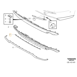 VOLVO S60 III V60 II spoiler listwa chrom zderzaka tyl OE 32293964