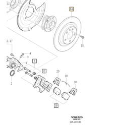 VOLVO EX40 XC40 tarcze hamulcowe tyl 2 szt. 296mm OE 31471477 32300123